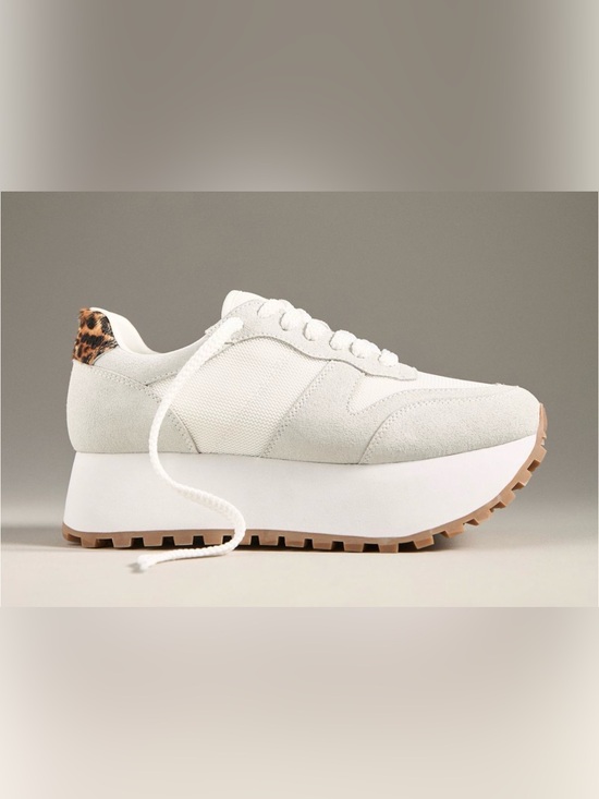 Silent D Shoes - Silent D Vault White Platform Sneakers Leopard Heel Pony Hair Women’s 10